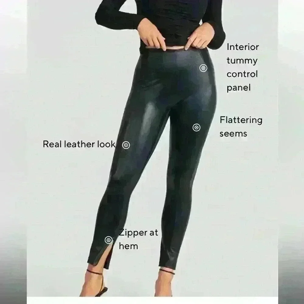 NWT Honey Love black vegan leather leggings‎ size 1x